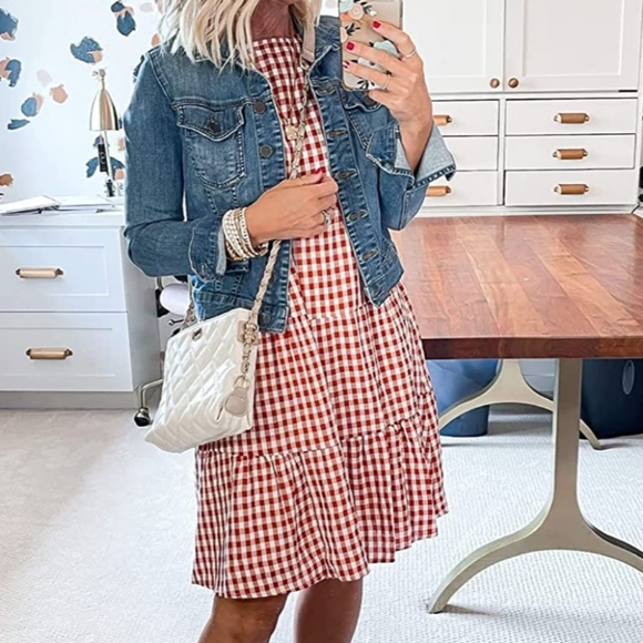 kirundo Dresses & Skirts - KIRUNDO Summer Ruffle Sleeve Crew Neck Plaid Pattern Print Mini Dres